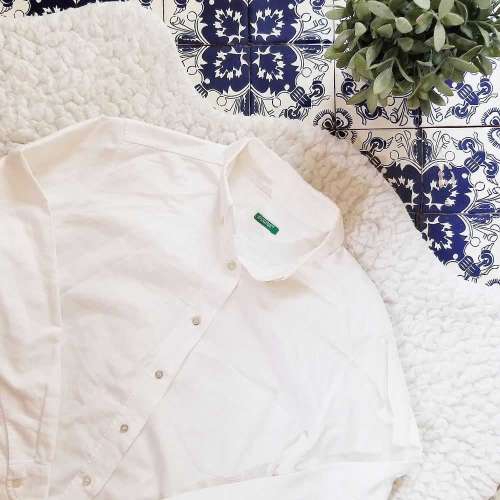 United Colors Of Benetton Crisp White Button Down Shirt